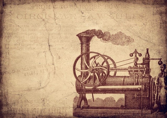 historický parní stroj